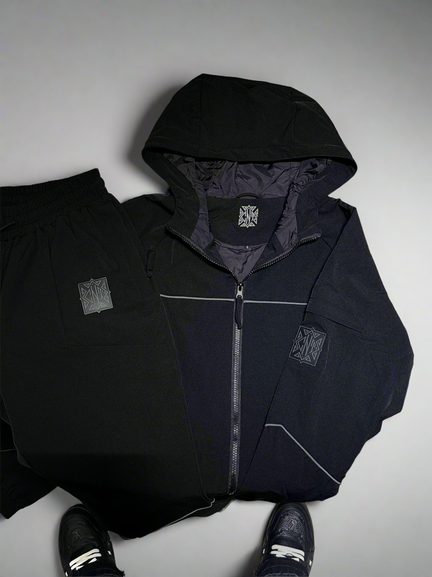 Monté Tracksuit (Hoodie & Bottoms) - Black
